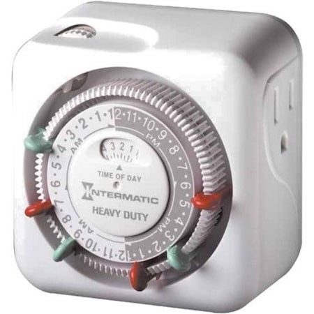 Intermatic Timer, Mechanical, 120V, 15A, Plug In TN311