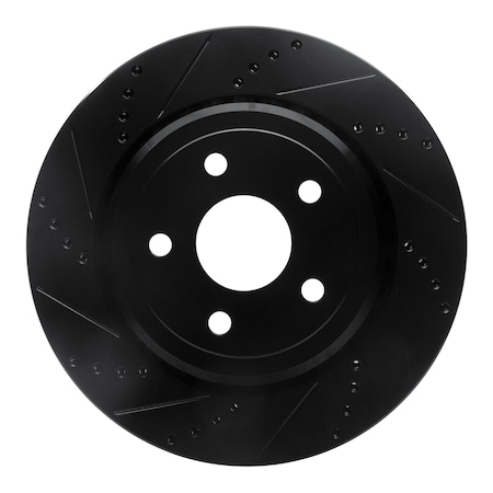 Dynamic Friction Co DFC Brake Rotor - Drilled and Slotted - Black 633-42008L