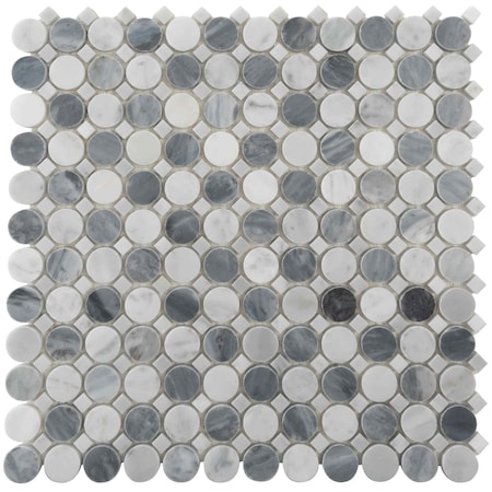 Apollo Tile 13x13 Bardiglio Nuvolato, Carrara Marble Polished Floor and Wall Mosaic Tile 5.6 sqft/case, 5PK APLSE88P07A