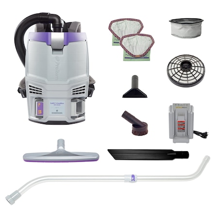 Proteam Backpack Vacuum, 16 3/8 in H, 15.7 lb 107778