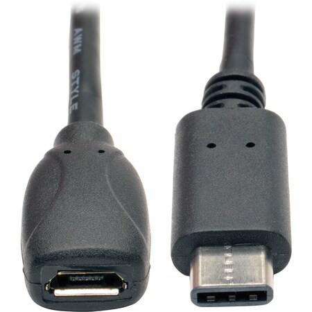 Tripp Lite USB 2.0 Cable, Type C, Micro B, M/F, 6" U040-06N-MIC-F
