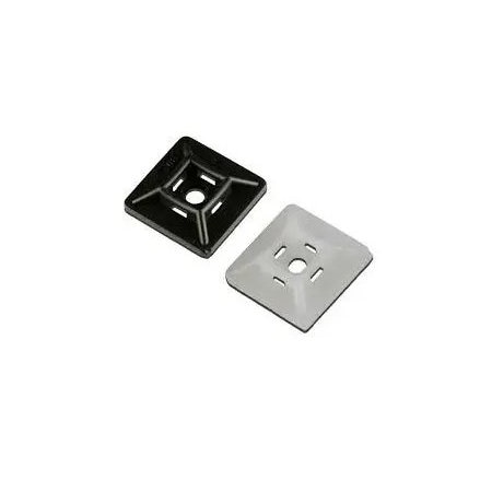 Nichifu 4-Way Adhesive Cable Tie Mounts, UV Black, 0.75 in TB-7500C