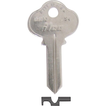 Ilco Sargent Nickel Plated House Key S4 / 1010, 10PK IAL4105814B