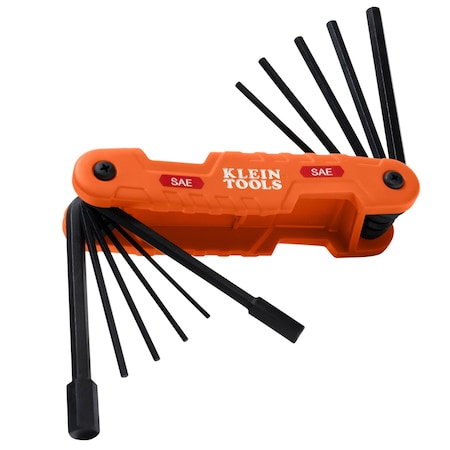 Klein Tools 11 Piece SAE Fold-Up Hex Key Set, 70550 70550