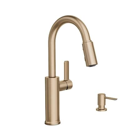 Moen Durani Pulldown 87070 Series Kitchen Faucet, 1.5 gpm, 1-Faucet Handle, 4-Faucet Hole 87070BZG