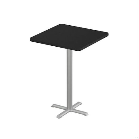 Correll Square Cafe Table, 30 in W, 30 in L, 42 in H, Particleboard Top, Black Granite SXB30S-07-98-09