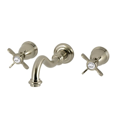 Kingston Brass Double-Handle Wall Mount Bathroom Faucet, Brushed Nickel KS3128BEX