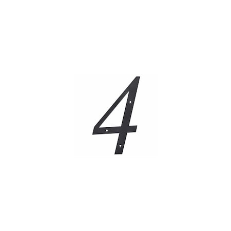 Hillman House Address Number 4, Nail-On, Black Plastic, 6 In. 847378