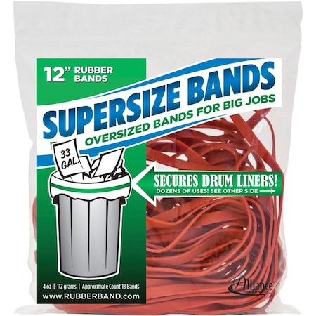 Alliance Rubber 08994 SuperSize Bands Large 12 Heavy Duty Latex Rubber Bands For Oversized Jobs, Red, 18PK ALL08994