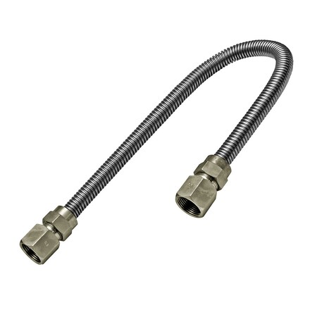 Flextron Gas Line Hose 5/8'' O.D. x 30'' Length with 3/4" FIP Fittings, Stainless Steel Flexible Connector FTGC-SS12-30O