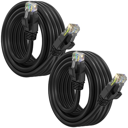 Maximm Cat6 Ethernet Cable 10ft 10Gbps 550MHz UTP, 2PK, Black, 2PK BK2PK09