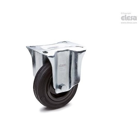 Elesa 449651 Castors steel bracket Vulcanised rubber coating, Fixed plate bracketke 449651