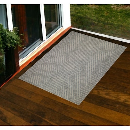 Homeroots 2' X 3' Gray Geometric Stain Resistant Indoor Outdoor Area Rug 531632