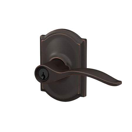 Schlage Residential Schlage Custom Pennant Lever with Camelot Rose Keyed Entry Lock C Keyway with 16211 Latch and F51APEN716CAM