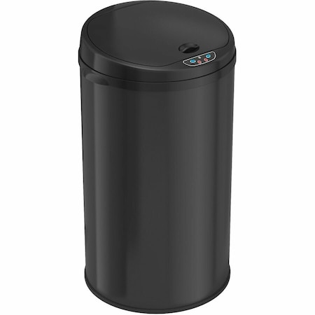 Hls Commercial 8 gal Round Indoor Metal Can, Silver, Touchless Sensor Lid, Stainless Steel, 11.6 in HLS08RB