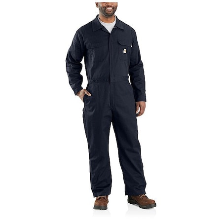 Carhartt Flame Resistant and Arc Flash Coverall, 8.7 cal/sq cm ATPV, 3XL, 30 in Inseam, Zipper 105016-DNY3XLSHT