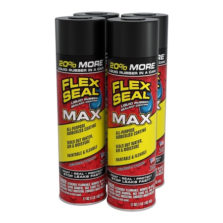 Flex Seal Max Black, Net Wt. 17 oz, 4PK FSMAXBLK24
