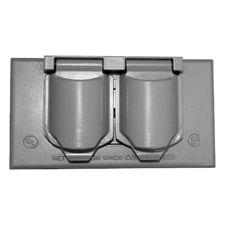 Bell Box Cover, 1 Gang, Aluminum, Duplex Receptacle Cover Type 5180-0
