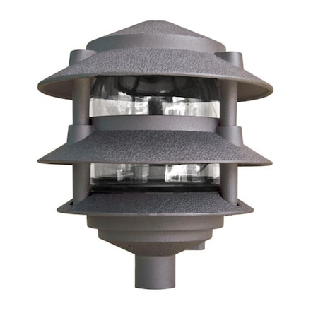 Intense Cast Aluminum Three Tier Pagoda Light, Bronze IN2563011
