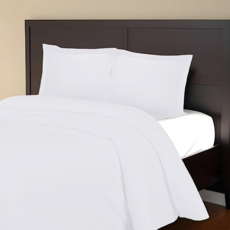Homeroots White King Cotton Blend 1000 Thread Count Washable Duvet Cover Set 528121
