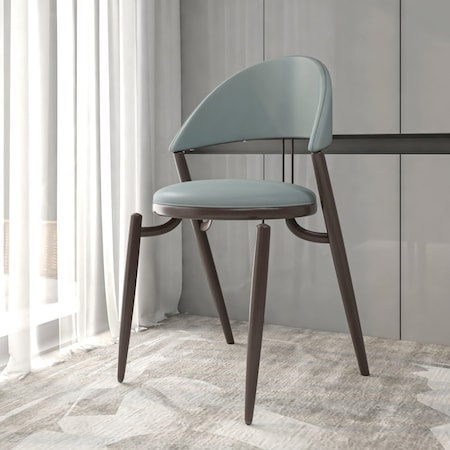 Leisuremod Venice Collection Modern Dining Chair In Black in Grey, 2PK VC49LGR2