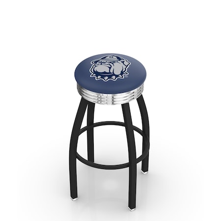 Holland Bar Stool Co 25" Blk Wrinkle Georgetown Swivel Bar Stool, Chrome Ring L8B3C25Grgtwn