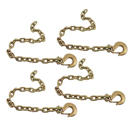 Mytee Products G70 3/8inx36in Trailer Hitch Safety Chain w/ Slip Hook for Fifth Wheel, Car., 4PK SC-3836x4