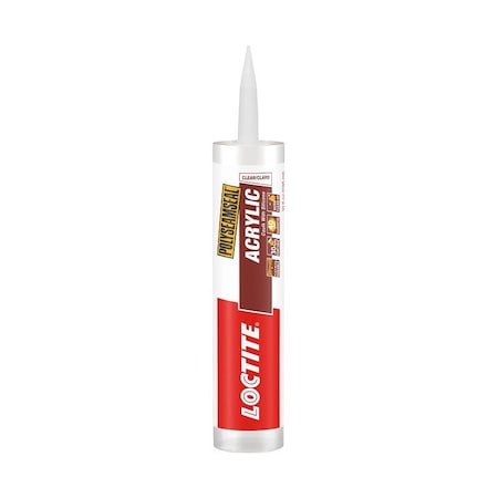 Loctite POLYSEAMSEAL Acrylic Caulk, Clear, -5 to 170 deg F, 10 oz Cartridge 1507593