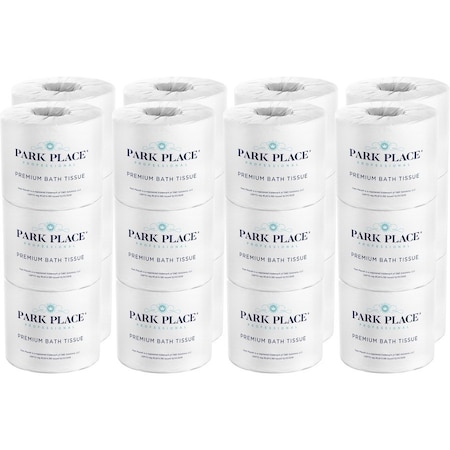 Park Place Double-ply Premium Bath Tissue Rolls - 2 Ply - 420 Sheets/Roll - Embossed Pattern - White, 24PK PRKVBT24