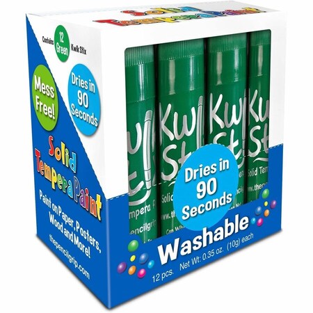 Kwik Stix Solid Tempera Paint Sticks, Single Color Pack, Green, 24PK TPG-60040