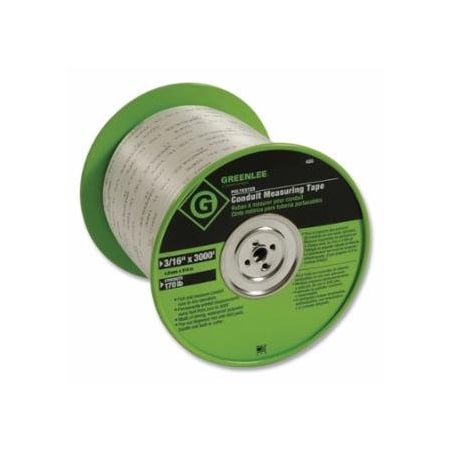 Green Leaf Poly-Measuring Tape, 3/16 in W, Waterproof Polyester, 3000 ft 332-435