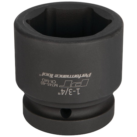 Performance Tool 1in Dr. Impact Socket, 1-3/4in Chrome Moly Black Phosphate M745-40