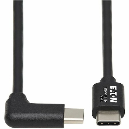 Eaton EATON USB-C Cable M/m, USB 2.0, Right-angle Plug, Black, 2 M 6.6 Ft. U040-02M-C-RA