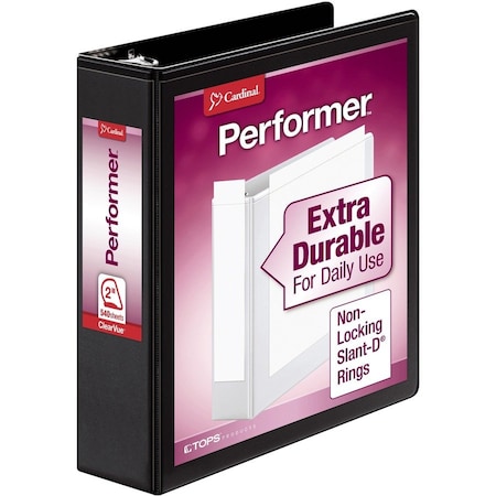 Cardinal Performer ClearVue Slant-D Ring Binder - 2in Binder Capacity - Letter - 8 1/2in x 11in Sheet Size 17501CB