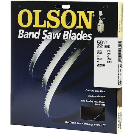 Olson 59-1/2'' x 1/4'' 6 TPI Hook Wood Cutting Band Saw Blade WB55359DB