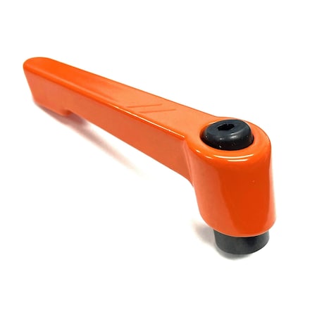 Morton Zinc-Die Cast Handle, 1/4in-20 Threaded Insert, 1.65in Handle Length, Orange MH-103-OR