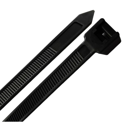Soundwave Cable Tie, 18 in L, Black, PA 6.6, 120 lb Strength, 100 PK SO1680436