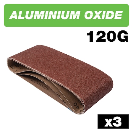 Trend Aluminum Oxide 4x24 Inch 120 Grit Sanding Belt, Pack of 3, AB/B100/120A, 3PK U*AB/B100/120A