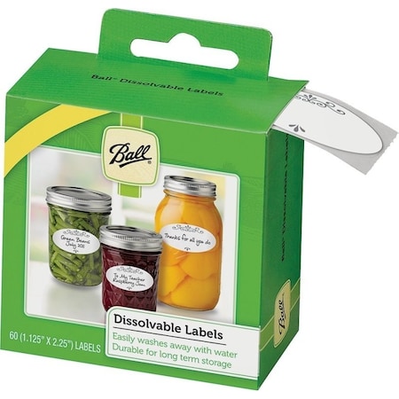 Ball Dissolvable Label, 16 in L, 3 in W, BlackWhite 10734