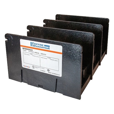 Mersen PowerDistributionBlock, 545A, 1000V, 3Poles MPDB69023
