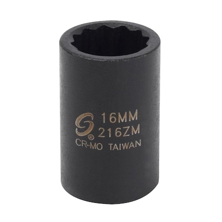Sunex 1/2 in Drive 16Mm 12-Point Impact Socket 216ZM