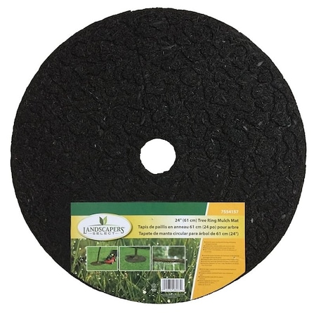 Landscapers Select Mulch Mat, 24 in Dia, 1/2 in Thick, Crumb Rubber, Dark Brown M-10101-3L