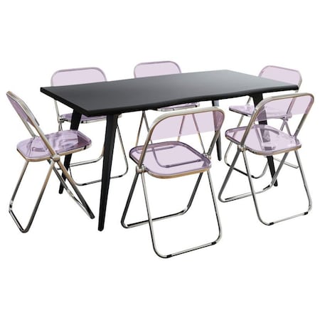 Leisuremod Rectangular 63 in W, 30 in L, Acrylic/Chrome/MDF/Metal, Magenta LF19RTM63PU6