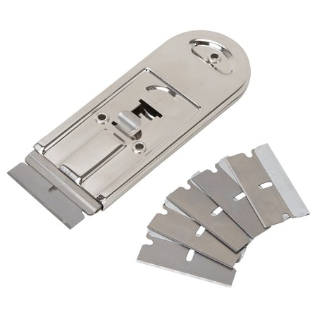 Prosource Safety Scraper, 3/4 in W Blade, Razor Blade, Steel Blade, Steel Handle, 4-5/8 in OAL JL-BD-203L