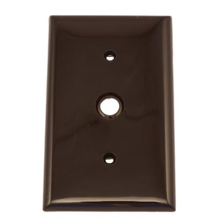 Leviton Telephone/Cable Wallplate, Standard Size, Gang 1, Brown 80718
