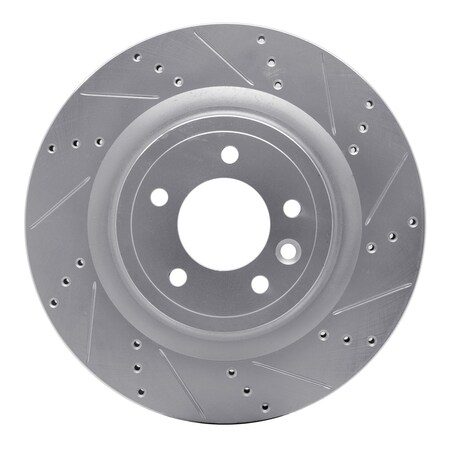 Dynamic Friction Co DFC Brake Rotor - Drilled and Slotted - Silver 631-11026R