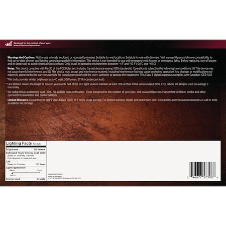 Signify Vintage 40W Equivalent Amber ST19 Medium LED Decorative Light Bulb, 4PK 573963