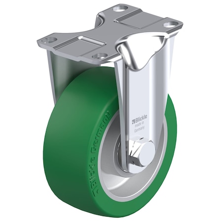 Blickle Rigid Plate Caster, PU, 4", 400 lb. B-ALST 100K-12