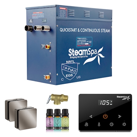Steamspa Oasis Series 10.5KW Steam Bath Generator w/Continuous Steam Plus Handheld Control in Brushed Nickel OAWS1050BN