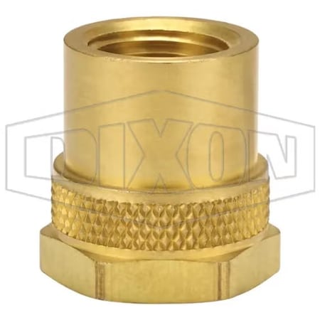 Dixon Adapter, 3/4-11-1/2 x 1/2-14, Female Garden Hose Thread x FNPT, Brass, Domestic 5011208C